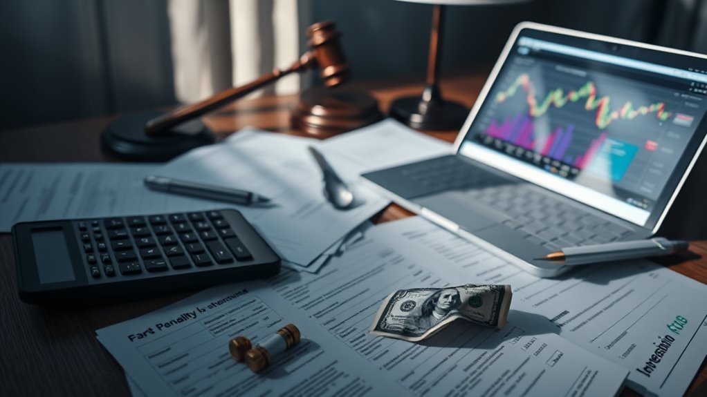 non reporting financial penalties imposed